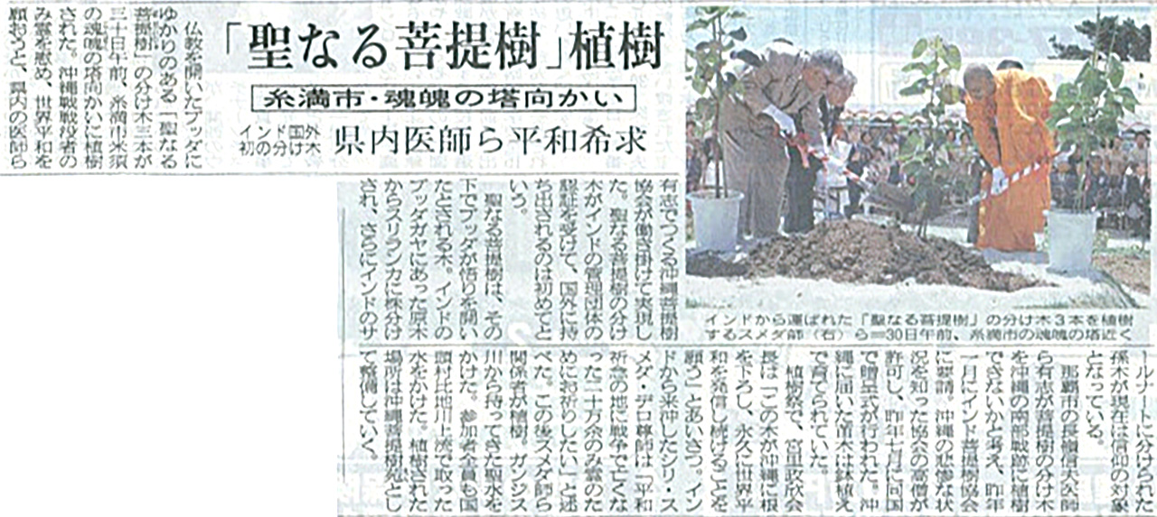菩提樹植樹の様子