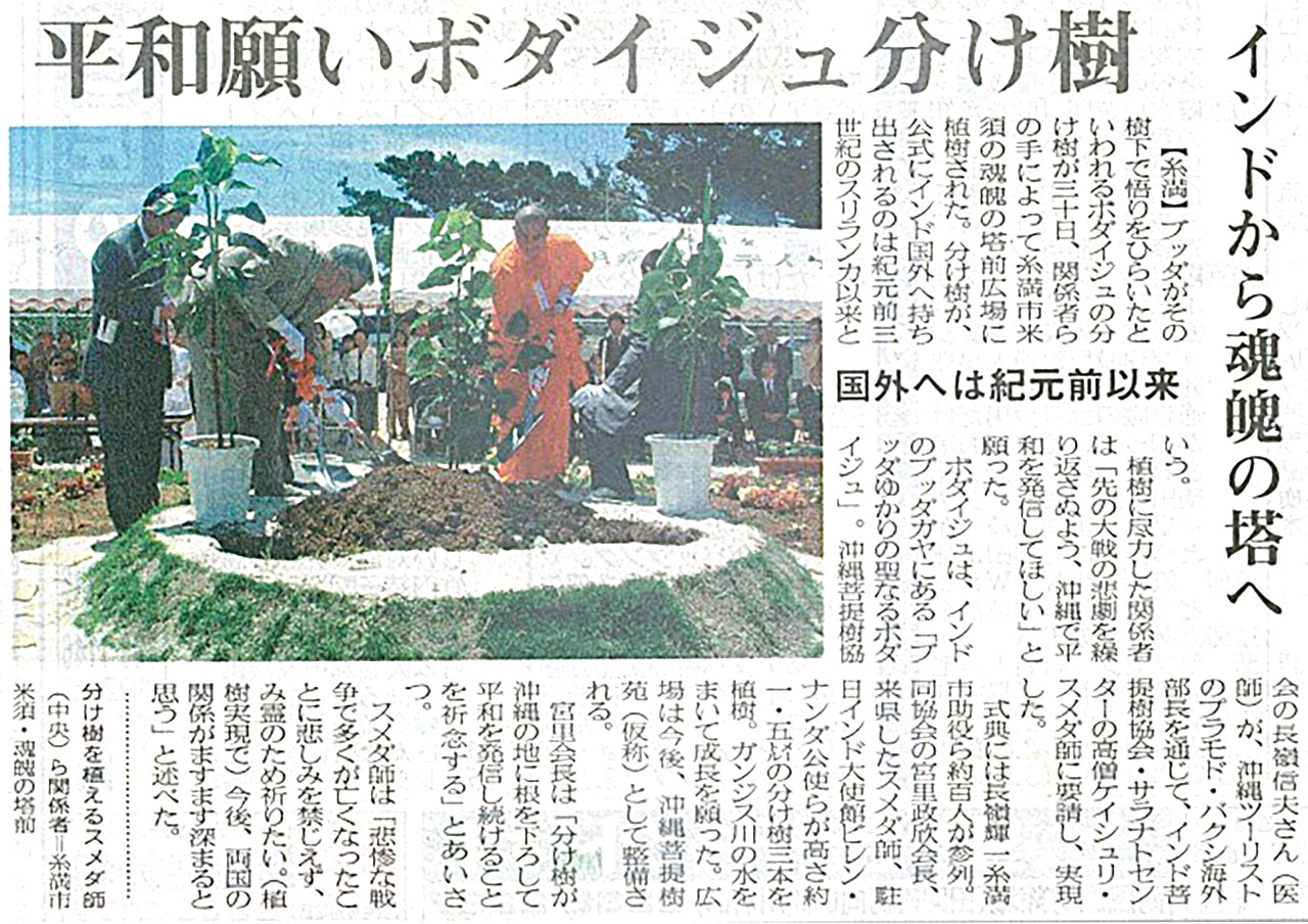 菩提樹植樹の様子